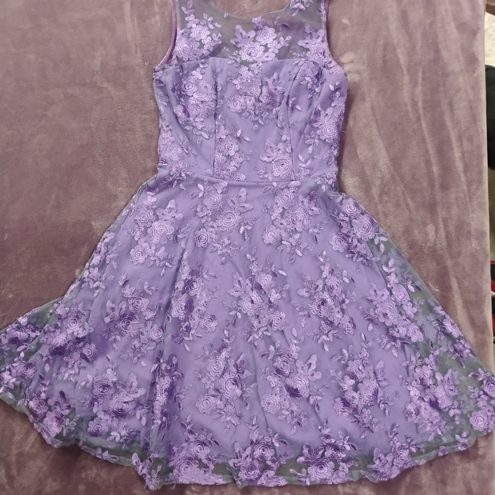 Elegant Purple Floral Women's Wedding Dress